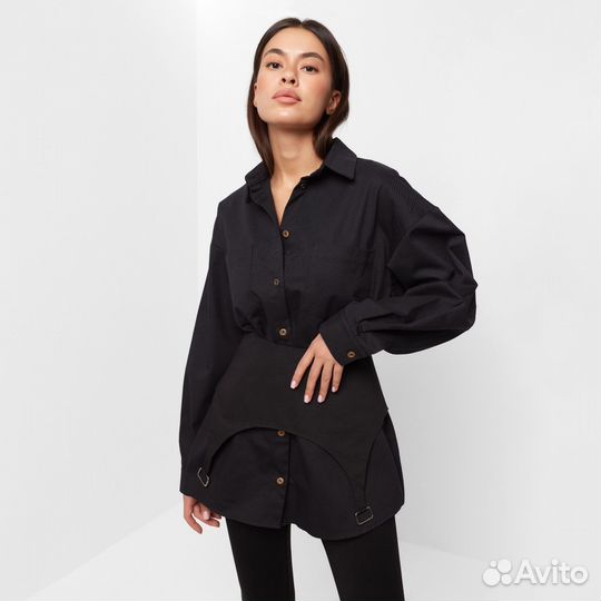 Юбка-баска женская джинсовая mist: Denim р.46, чер