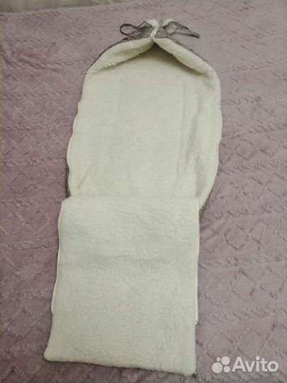 Зимний конверт в коляску на овчине