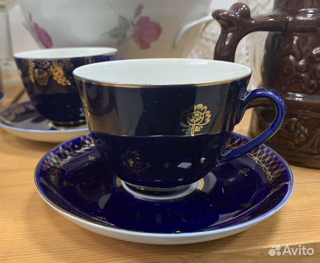 Чайные пары лфз, кобальт. СССР