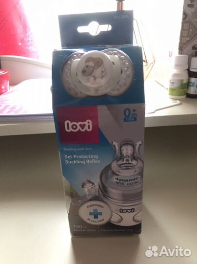 Набор lovi c бутылочкой и пустышкой 0+