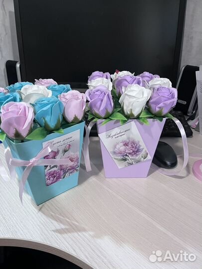 Букет из мыльных роз