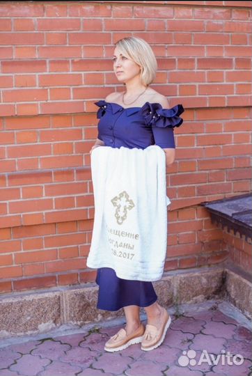 Полотенце на крещение именное