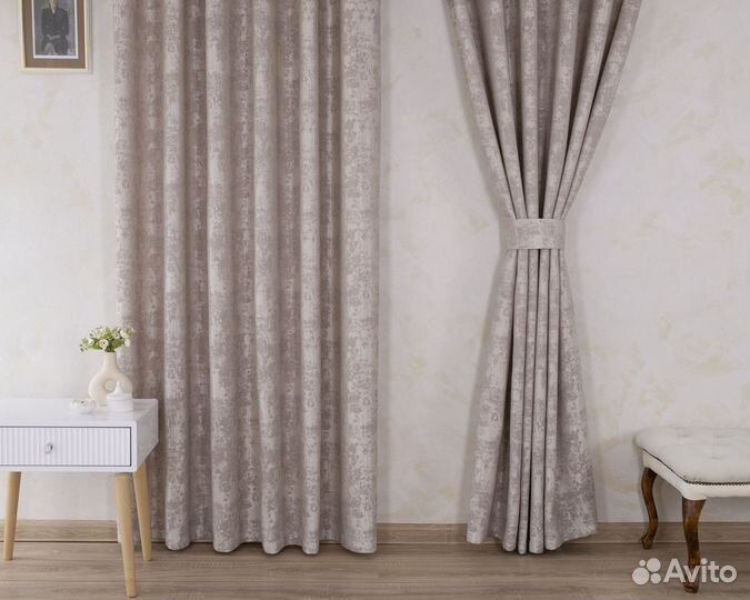 Комплект штор мрамор Зарина Розовый жемчуг