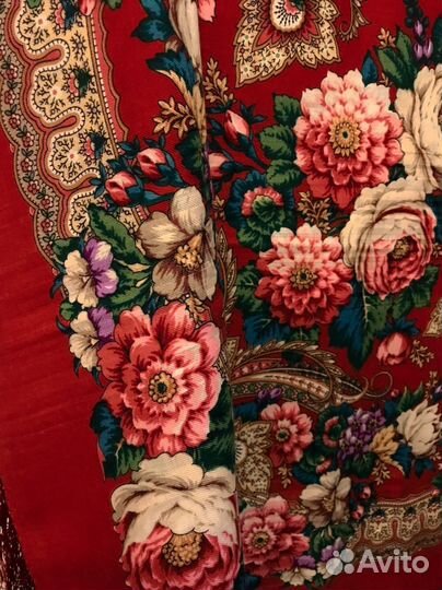 Шаль платок Павлово-Посадский шерсть