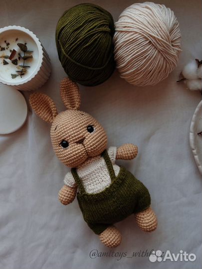 Мягкая игрушка заяц ручной работы