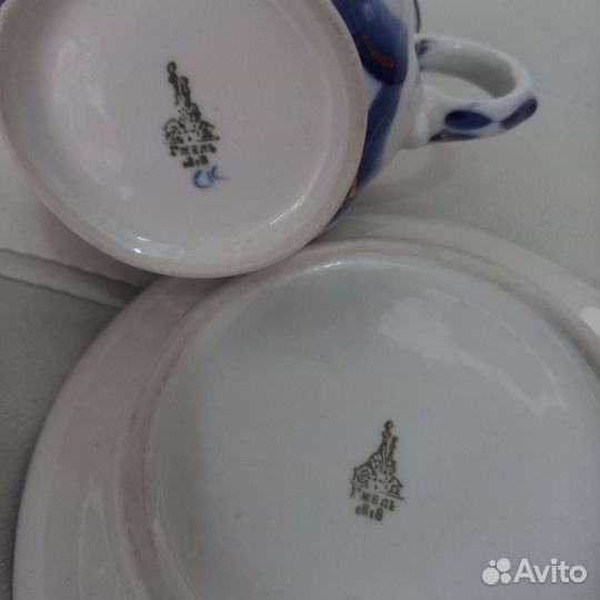 Чашка с блюдцем Гжель