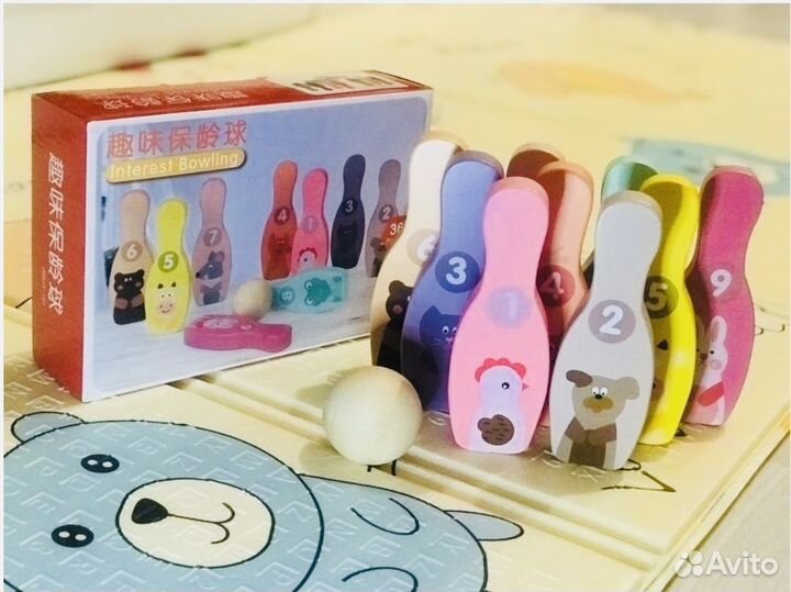 Детская деревянная игрушка - Боулинг