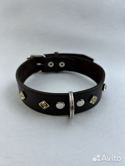 Ошейник из натуральной кожи, 27-35 см