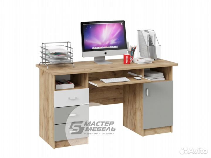 Стол письменный / компьютерный с ящиками и полками