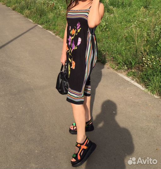 Платье сарафан с ирисами