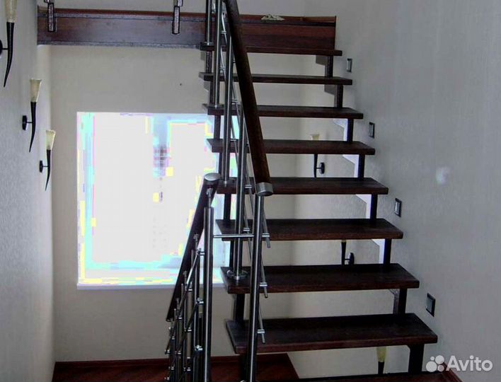 Перила деревянные с монтажем