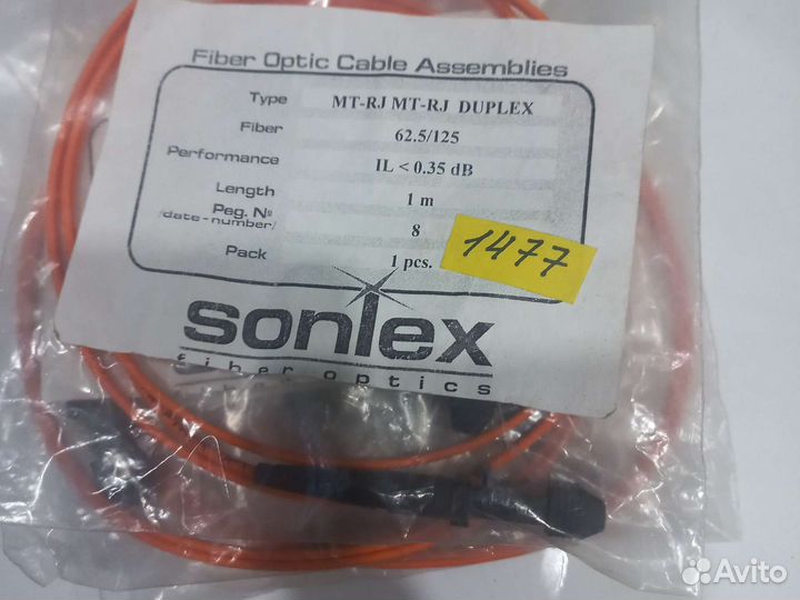 Патч-корд оптический mtrj-mtrj (62/5/125)duplex1м