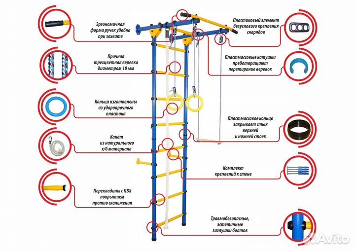 Шведская стенка с безопасным покрытием