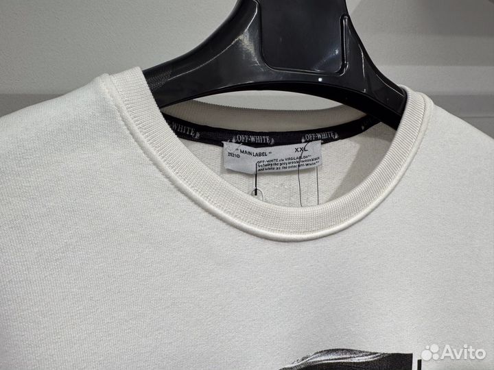 Толстовка off white белая с принтом