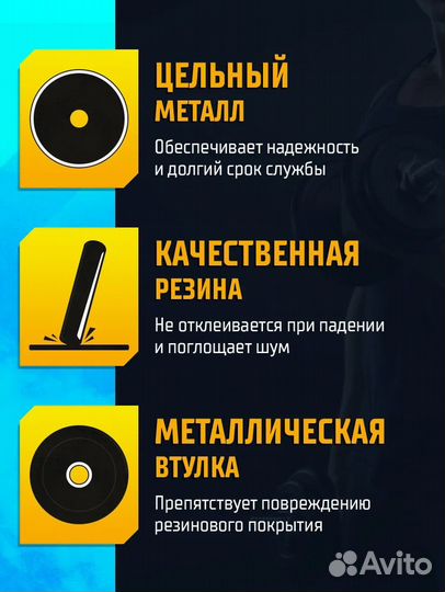 Диск для штанги обрезиненный Profigym. 5 кг 26мм