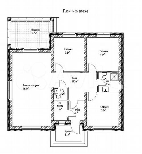 Дом 108,8 м² на участке 6 сот.