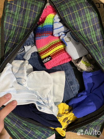 Мешок детских вещей на мальчика