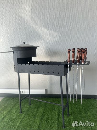 Мангал с печью под казан