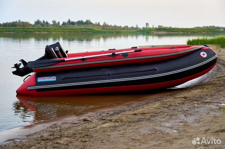 Лодка mishimo family lite 350 красно-черный