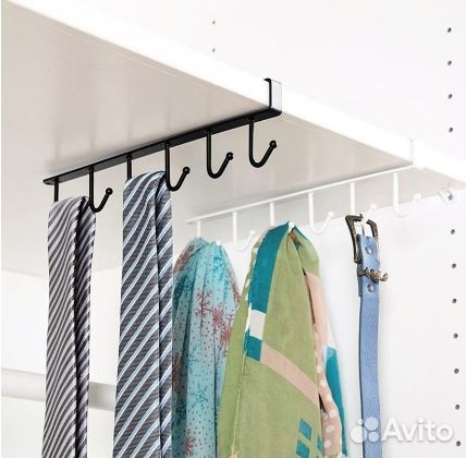 Держатель подвесной с крючками, черный