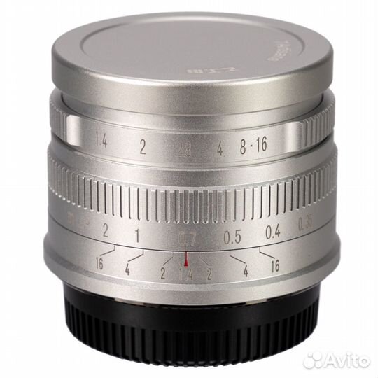 Объектив 7artisans 35mm F1.4 APS-C M43, серебряный