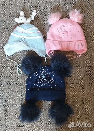 Шапки детские для девочки 14шт.пакетом.Цена за всё