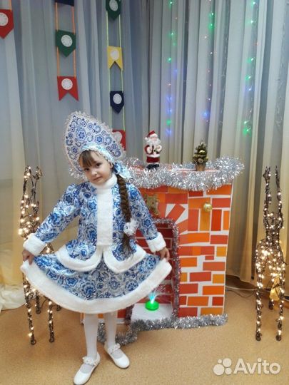 Костюм Снегурочки детский Гжель