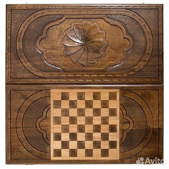 Нарды и шашки резные Знак бесконечности 60 х 60 см бук Армения 62600