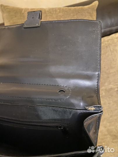 Барсетка мужская сумка черная кожаная портфель