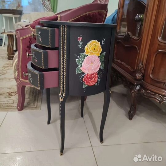 Тумба- консоль, массив, ручная роспись