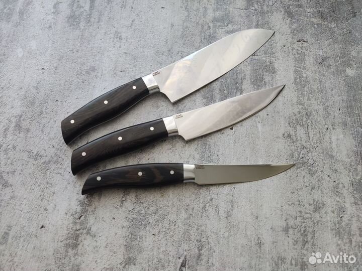 Набор кухонных ножей с подставкой, х12мф кованая