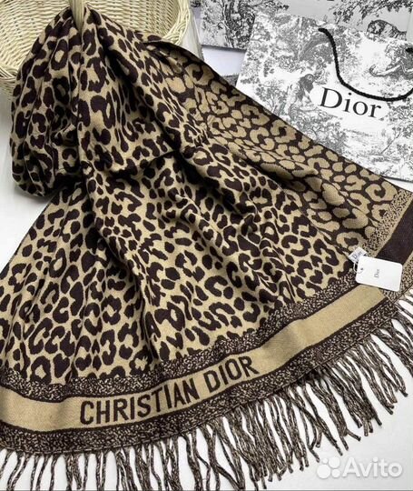 Кашемировый палантин Dior бежевый