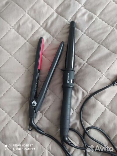 Выпрямитель-утюжок для волос и конусная плойка