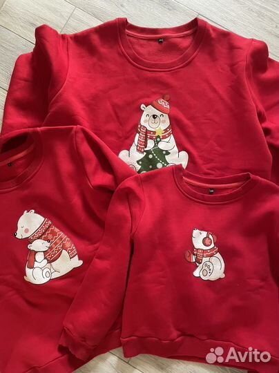 Новогодние свитшоты для фотосессии фэмили лук