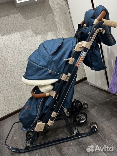 Детские санки коляска ника б/у