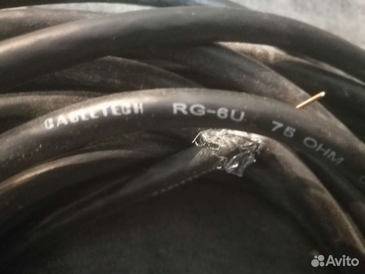 Кабель коаксиальный RG-6 Cable Tech. Длина 680 см