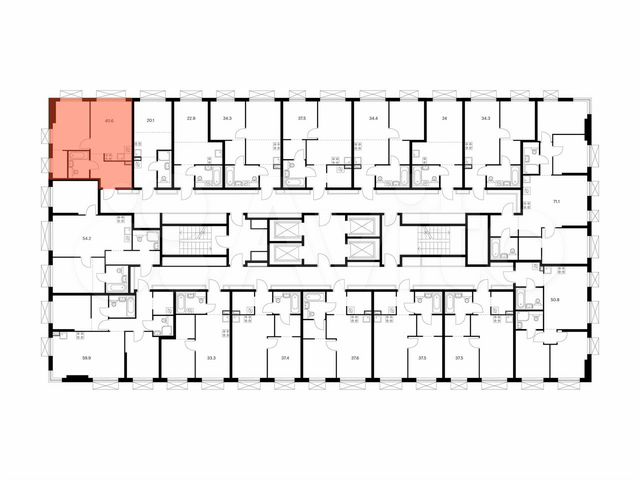 1-к. квартира, 40,6 м², 17/30 эт.