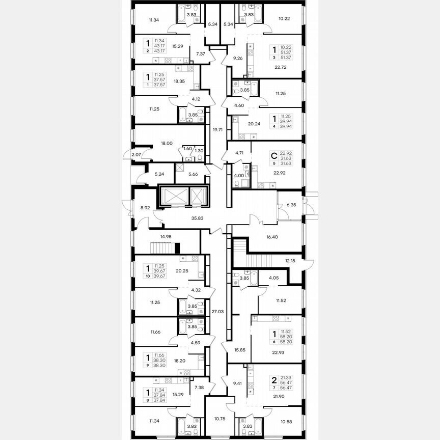 1-к. квартира, 39,9 м², 1/15 эт.