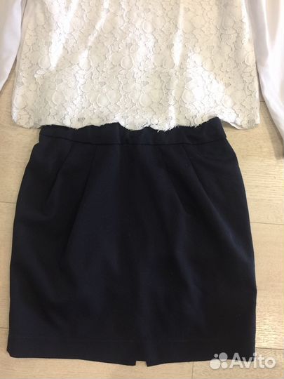 Юбка школьная синяя orby