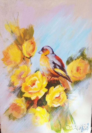 Картина с птицей