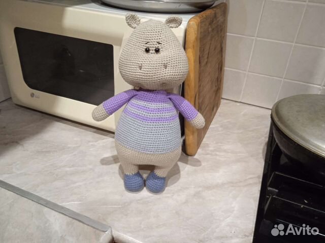 Вязаный бегемотик