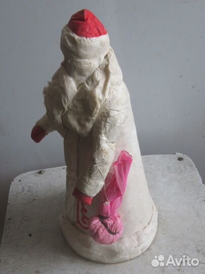 Дед Мороз ватный под ёлку-34 см. СССР. Винтаж