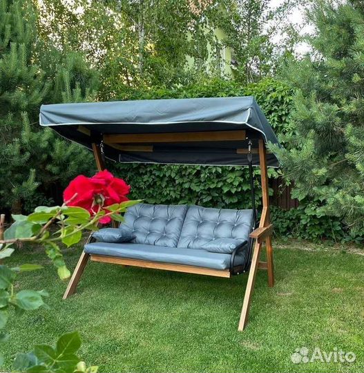 Садовые качели деревянные корсика