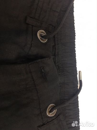 Брюки льяные Boss, черные,40