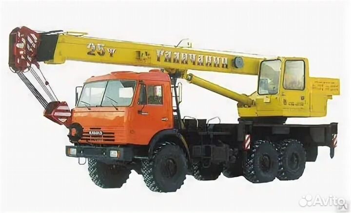 Аренда и услуги автокрана, 25 т, 21.7 м, с гуськом 9 м