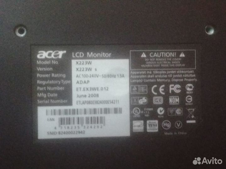 Монитор Acer X223W 22'