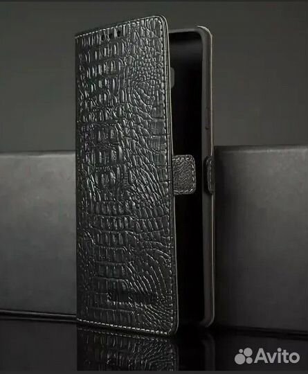 Чехол для телефона HTC U11 Plus премиум кожа чёрн