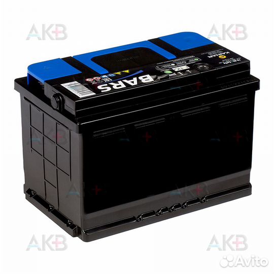 Аккумулятор автомобильный bars 6ст-75 апз о.п. 75А