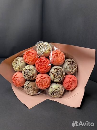 Шоколадные Пионы - 13 шт в Букете