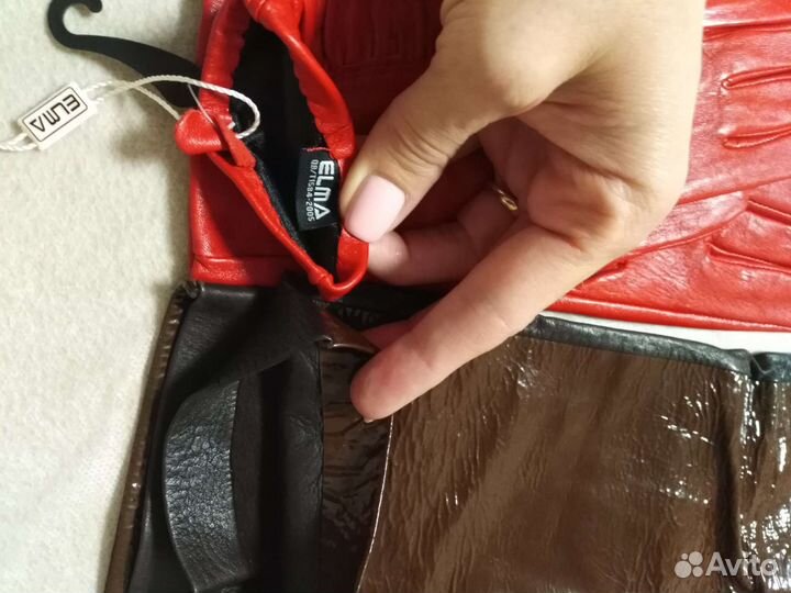 Перчатки женские кожаные новые